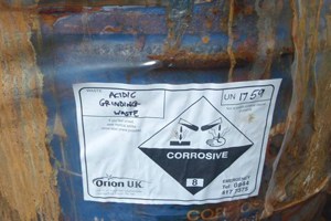 One of the waste containers found by Operation Pandora